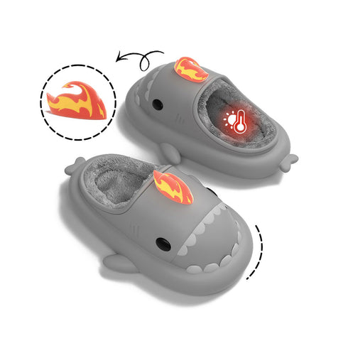 Sharkicks Basic - Hiver, Chaussons Requins Kaiju de Feu, Talon Ouvert